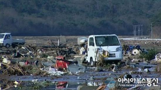 수몰지역의 참상이 고스란히 드러나 있는 일본. ⓒ2011 welfarenews