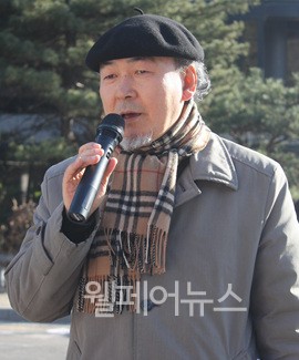 ▲ 박승하 활동가 아버지 박경양 씨가 발언하는 모습.
