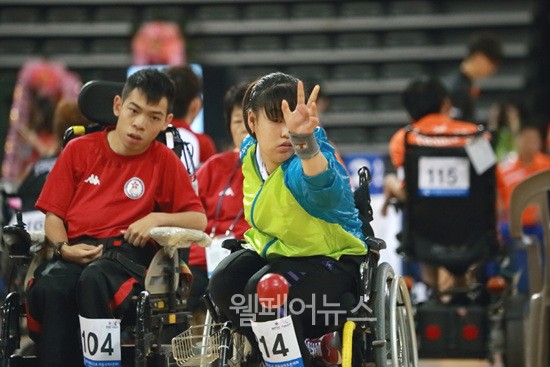 ▲ BC2 정소영 선수. ⓒ2015 보치아 서울국제오픈대회