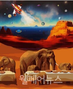 김수연 작가가 생성형 AI를 활용해 만든 작품 ‘화성의미식가’. ⓒ키뮤스튜디오